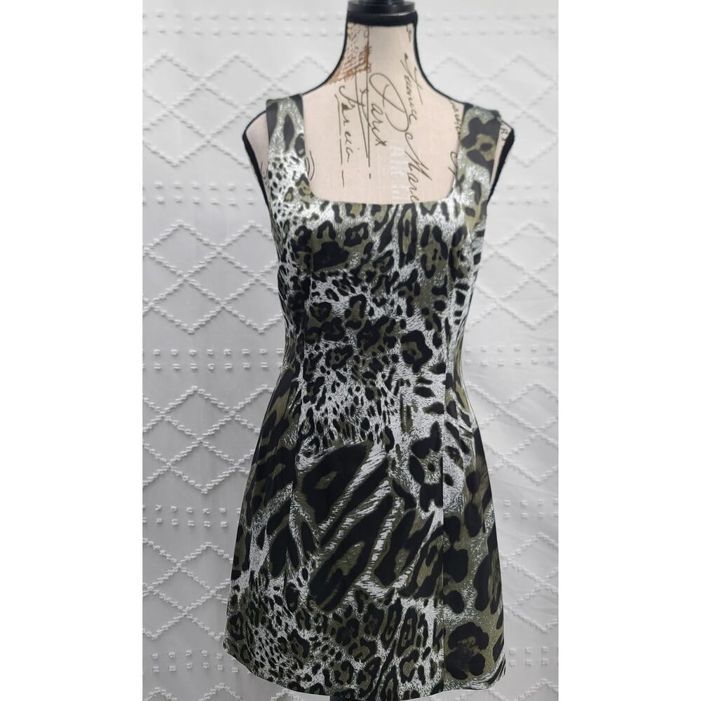 Jay Godfrey leopard print mini dress Size 8 Mob Wife Cocktail Party NYE formal - Picture 1 of 9